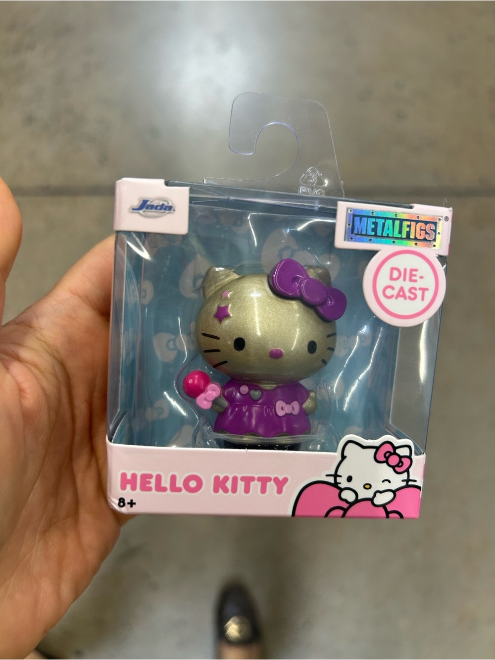 Hello Kitty Die-Cast Figure - Gold Metallic & Purple Outfit